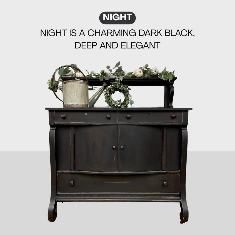 Colorantic | NIGHT| Dark Black Chalk Paint for Furniture, Cabinets & Kitchen | All-in-One Interior DIY Craft Solution, Decorative Wood & Wall Finish, Multi-Surface Makeover (8 oz) - Image 3
